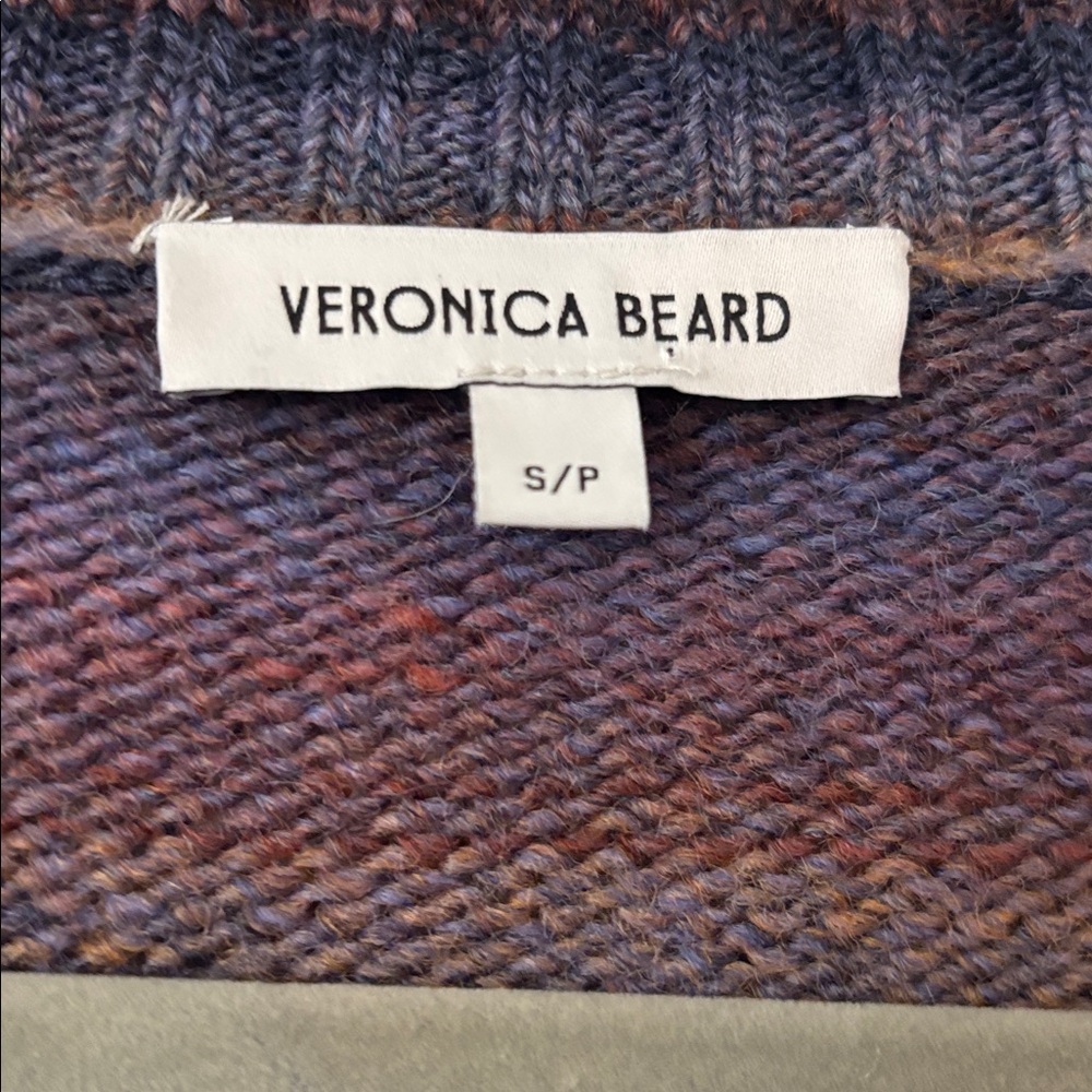 Veronica Beard Diora Stripe Wool Blend Sweater in Ocean Multi Size Small - Picture 3 of 9